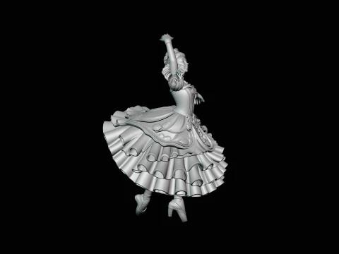 Ballerina Dancer Statue Design 3 - 3D Print Model 3D Print Model