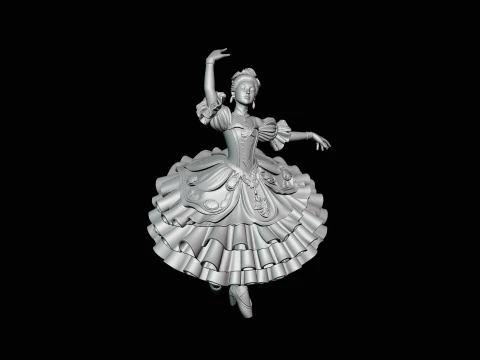 Ballerina Dancer Statue Design 3 - 3D Print Model 3D Print Model