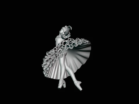 Ballerina Dancer Statue Design 3 - 3D Print Model 3D Print Model