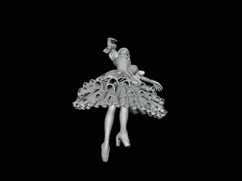 Ballerina Dancer Statue Design 3 - 3D Print Model 3D Print Model