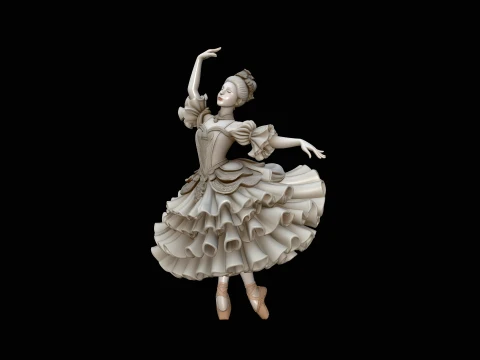Ballerina Dancer Statue Design 4 - 3D Print Model 3D Print Model