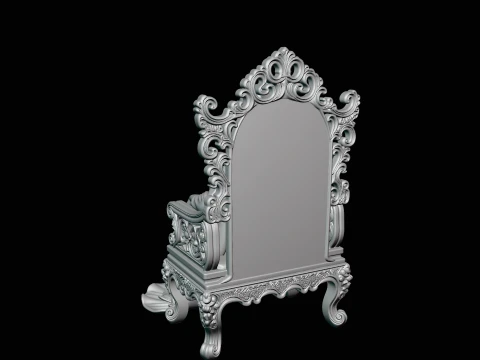 Lady on Carved Throne Statue Design 2 - 3D Print Model 3D Print Model