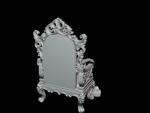 Lady on Carved Throne Statue Design 2 - 3D Print Model 3D Print Model