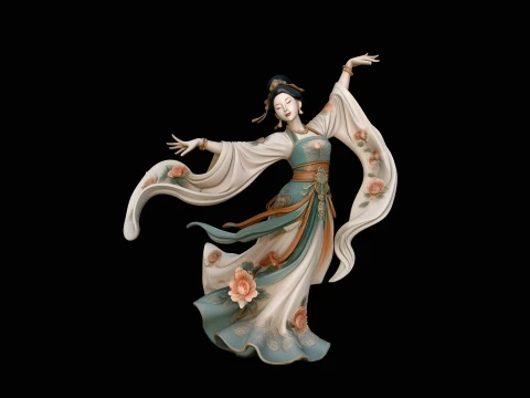 Hanfu Dancer Statue Design 3 - 3D Print Model 3D Print Model
