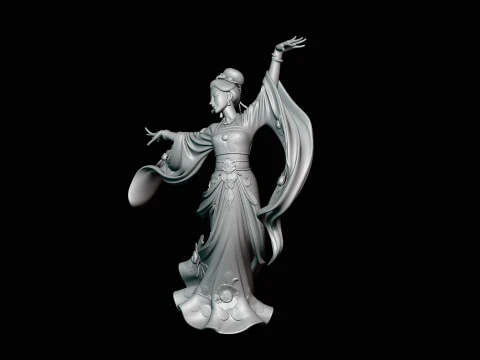 Hanfu Dancer Statue Design 3 - 3D Print Model 3D Print Model