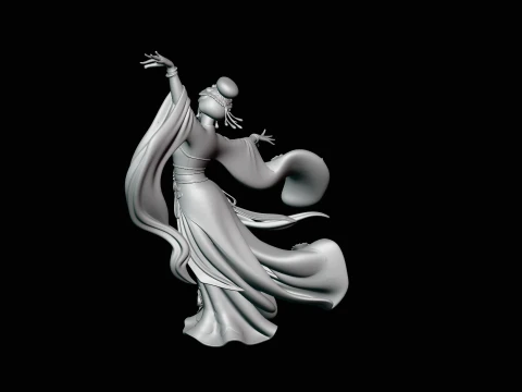 Hanfu Dancer Statue Design 3 - 3D Print Model 3D Print Model