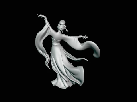 Hanfu Dancer Statue Design 3 - 3D Print Model 3D Print Model