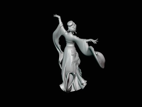 Hanfu Dancer Statue Design 3 - 3D Print Model 3D Print Model