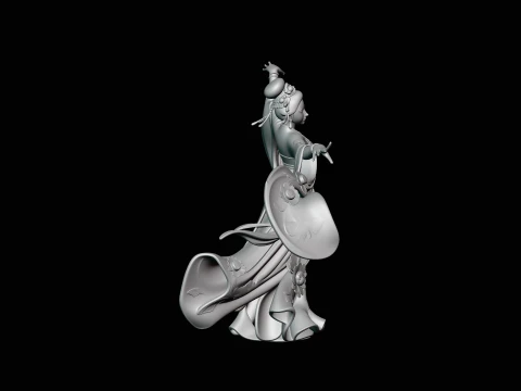 Hanfu Dancer Statue Design 3 - 3D Print Model 3D Print Model