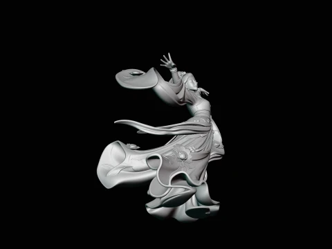 Hanfu Dancer Statue Design 3 - 3D Print Model 3D Print Model