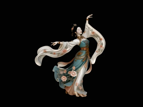 Hanfu Dancer Statue Design 4 - 3D Print Model 3D Print Model