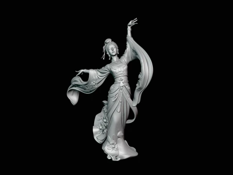 Hanfu Dancer Statue Design 4 - 3D Print Model 3D Print Model