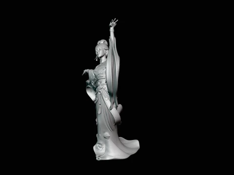 Hanfu Dancer Statue Design 4 - 3D Print Model 3D Print Model
