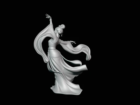 Hanfu Dancer Statue Design 4 - 3D Print Model 3D Print Model