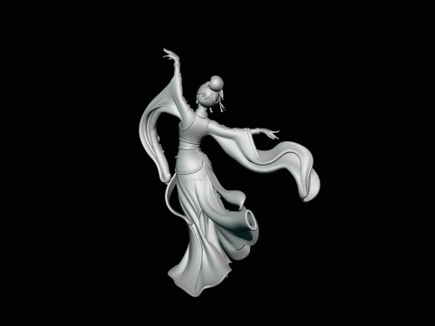 Hanfu Dancer Statue Design 4 - 3D Print Model 3D Print Model