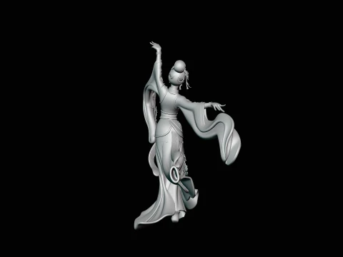 Hanfu Dancer Statue Design 4 - 3D Print Model 3D Print Model