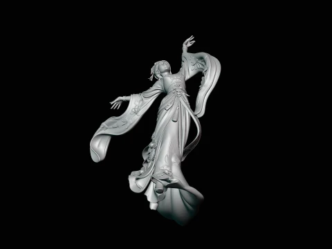 Hanfu Dancer Statue Design 4 - 3D Print Model 3D Print Model