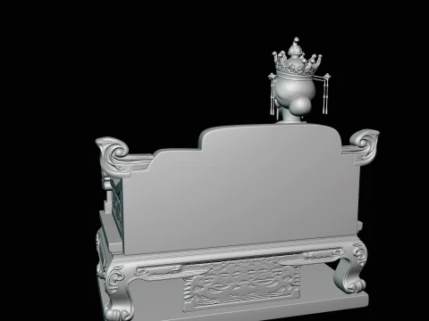Chinese Empress on Throne Statue Design 1 - 3D Print Model 3D Print Model