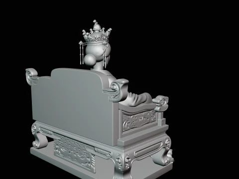 Chinese Empress on Throne Statue Design 1 - 3D Print Model 3D Print Model