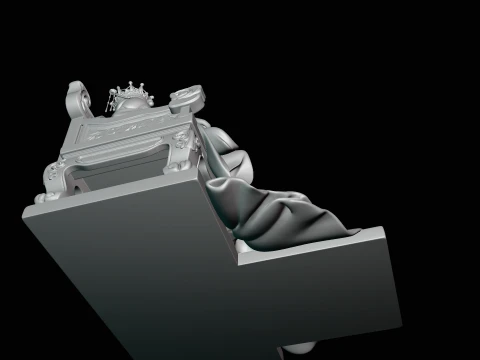 Chinese Empress on Throne Statue Design 1 - 3D Print Model 3D Print Model