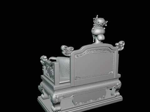 Chinese Empress on Throne Statue Design 2 - 3D Print Model 3D Print Model