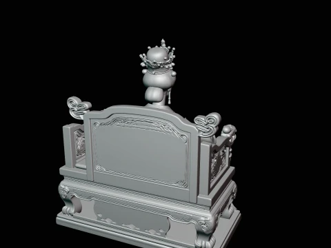 Chinese Empress on Throne Statue Design 2 - 3D Print Model 3D Print Model