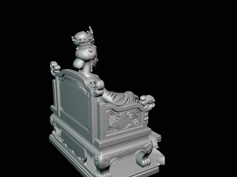 Chinese Empress on Throne Statue Design 2 - 3D Print Model 3D Print Model