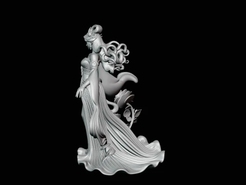 Lady with Roses Statue Design 1 - 3D Print Model 3D Print Model