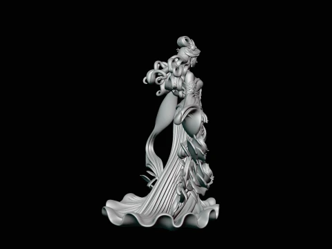 Lady with Roses Statue Design 1 - 3D Print Model 3D Print Model