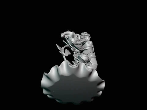 Lady with Roses Statue Design 1 - 3D Print Model 3D Print Model
