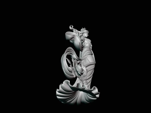 Lady with Roses Statue Design 3 - 3D Print Model 3D Print Model