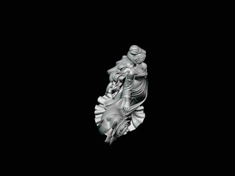Lady with Roses Statue Design 3 - 3D Print Model 3D Print Model