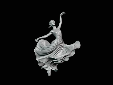 Contemporary Dancer Statue Design 1 - 3D Print Model 3D Print Model