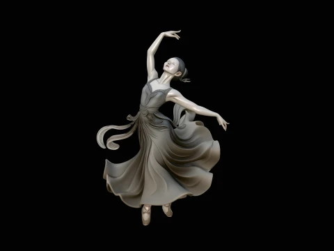 Contemporary Dancer Statue Design 2 - 3D Print Model 3D Print Model