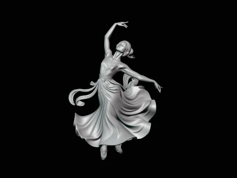 Contemporary Dancer Statue Design 2 - 3D Print Model 3D Print Model