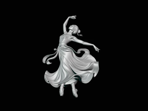 Contemporary Dancer Statue Design 2 - 3D Print Model 3D Print Model