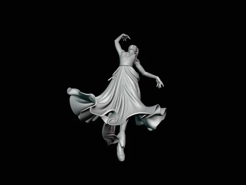 Contemporary Dancer Statue Design 3 - 3D Print Model 3D Print Model