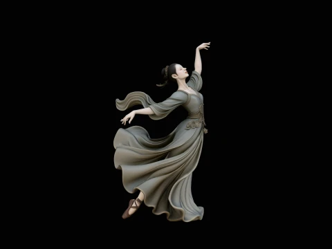 Contemporary Dancer Statue Design 4 - 3D Print Model 3D Print Model