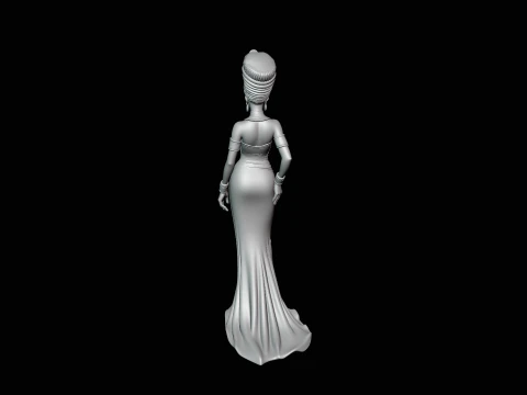 Elegant Evening Gown Lady Statue Design 2 - 3D Print Model 3D Print Model