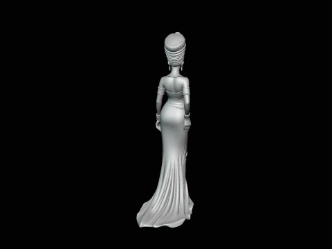 Elegant Evening Gown Lady Statue Design 2 - 3D Print Model 3D Print Model