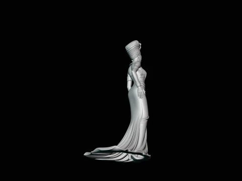 Elegant Evening Gown Lady Statue Design 2 - 3D Print Model 3D Print Model