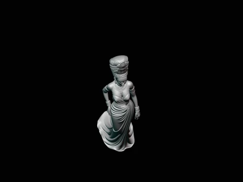 Elegant Evening Gown Lady Statue Design 2 - 3D Print Model 3D Print Model