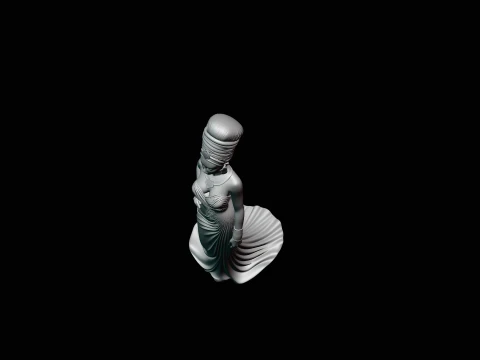 Elegant Evening Gown Lady Statue Design 3 - 3D Print Model 3D Print Model