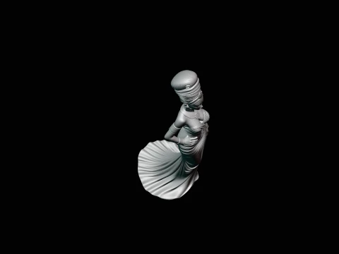 Elegant Evening Gown Lady Statue Design 3 - 3D Print Model 3D Print Model