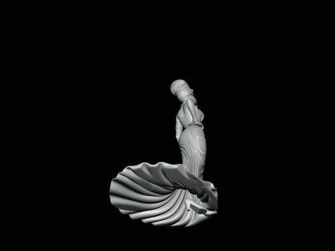 Elegant Evening Gown Lady Statue Design 4 - 3D Print Model 3D Print Model