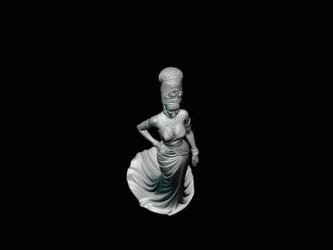 Elegant Evening Gown Lady Statue Design 4 - 3D Print Model 3D Print Model