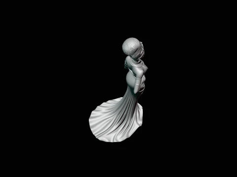 Elegant Evening Gown Lady Statue Design 4 - 3D Print Model 3D Print Model