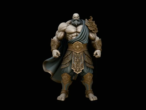 Bearded Warrior God Statue Design 1 - 3D Print Model 3D Print Model