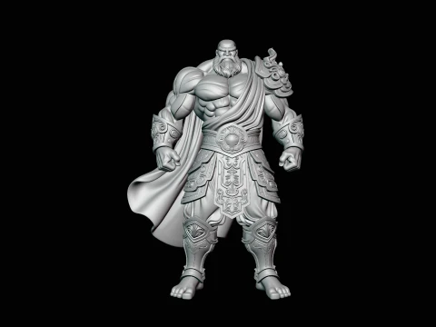 Bearded Warrior God Statue Design 1 - 3D Print Model 3D Print Model