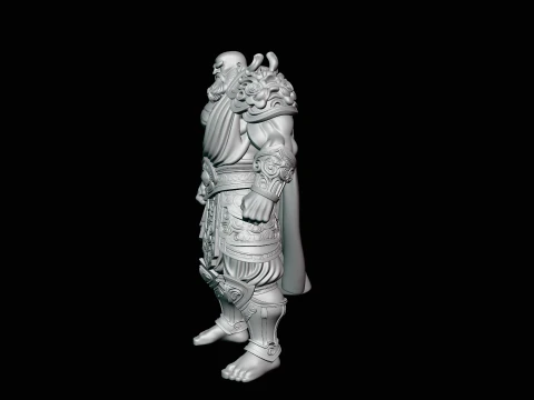 Bearded Warrior God Statue Design 1 - 3D Print Model 3D Print Model